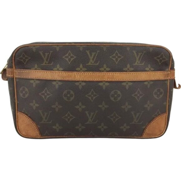 966227BR (L3) Louis Vuitton Clutch Bag Compiegne 28 Brown Monogram - Picture 1 of 12